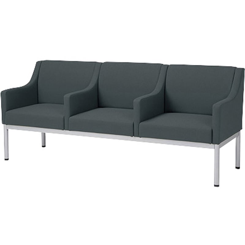 RC2253H-CH ロビーチェアー 3人掛 ナイキ チャコール色 高さ750mm幅1760mm奥行600mm  RC2253H-CH