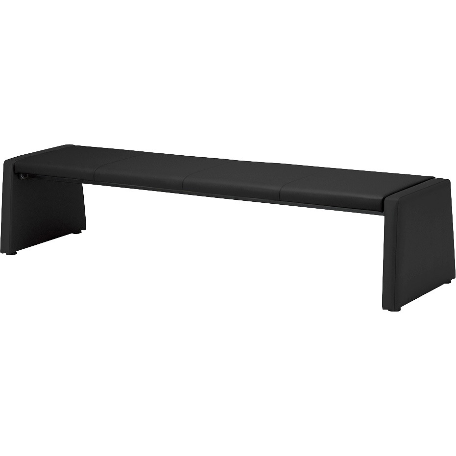 RC1593-FBK ロビーチェアー(背なし) ナイキ ブラック色 高さ410mm幅1840mm奥行530mm  RC1593-FBK