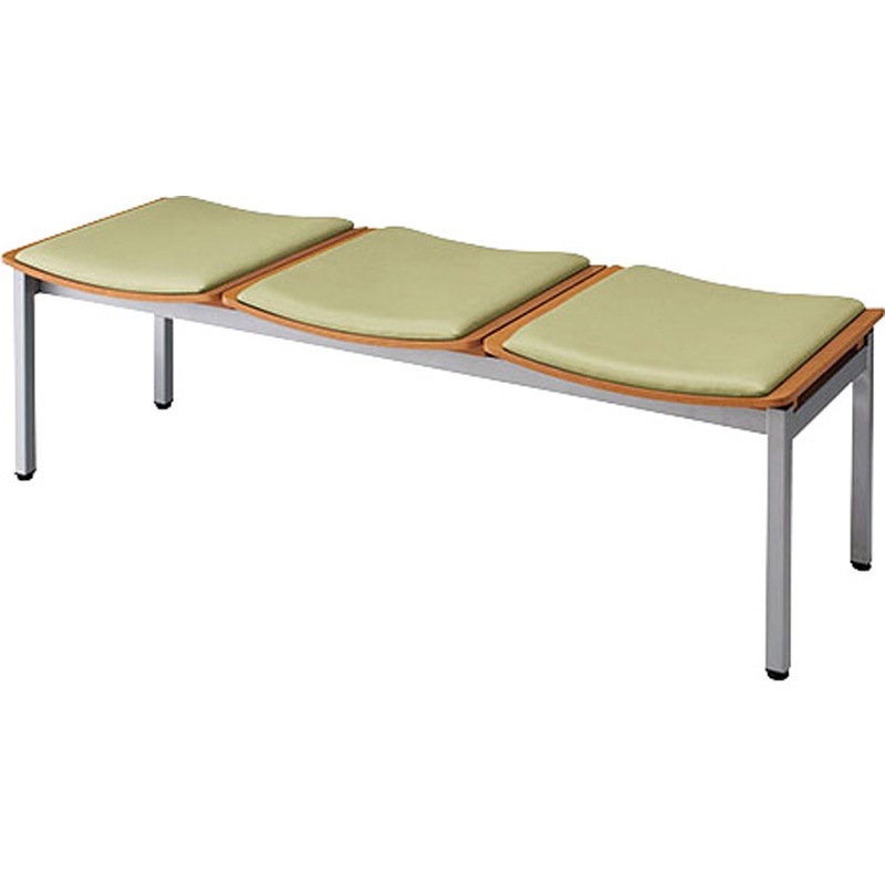 RC1043-MN ロビーチェアー(3人掛) ナイキ ミント色 高さ440mm幅1480mm奥行490mm  RC1043-MN