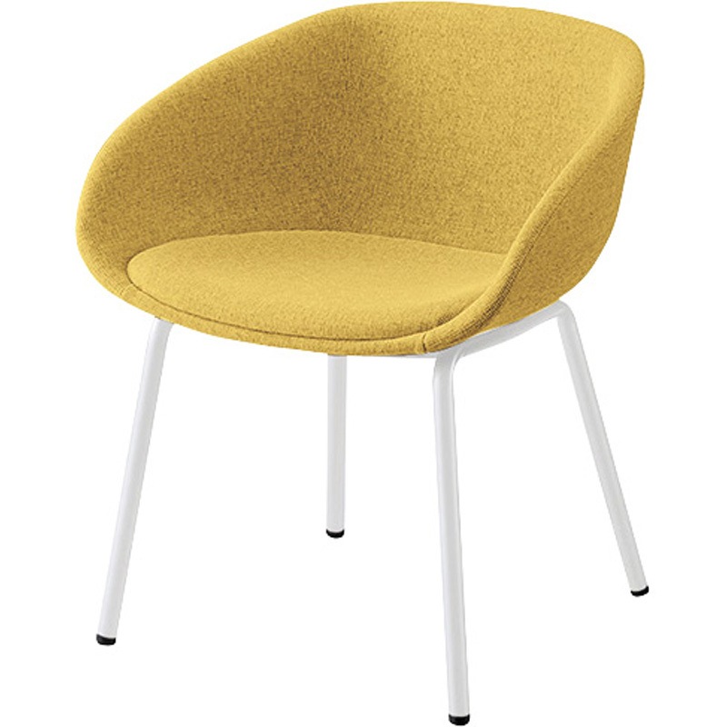 E440FSH-MSA ミーティングチェアー ナイキ ミモザ色 サテンホワイト 高さ725mm幅615mm奥行520mm  E440FSH-MSA