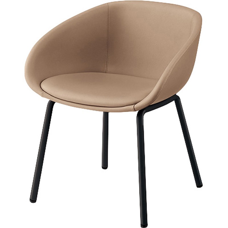 E440VSB-MBE ミーティングチェアー ナイキ モカベージュ色 サテンブラック 高さ725mm幅615mm奥行520mm  E440VSB-MBE