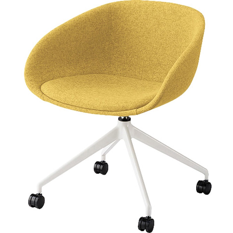 E441FSHC-MSA ミーティングチェアー ナイキ ミモザ色 サテンホワイト 高さ725mm幅615mm奥行520mm  E441FSHC-MSA