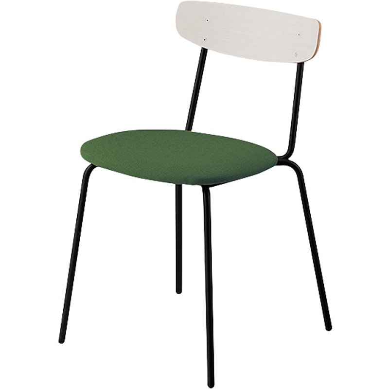 E395FSB-M13-DG ミーティングチェアー ナイキ ダークグリーン色 サテンブラック ホワイトオーク 高さ723mm幅437mm奥行465mm  E395FSB-M13-DG 19,866円