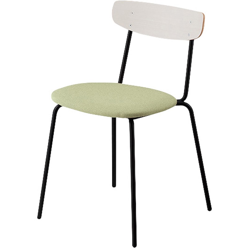 E395FSB-M13-TPS ミーティングチェアー ナイキ ピスタチオ色 サテンブラック ホワイトオーク 高さ723mm幅437mm奥行465mm  E395FSB-M13-TPS