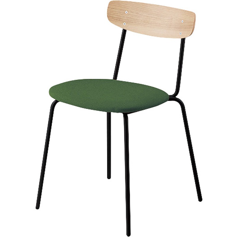 E395FSB-M15-DG ミーティングチェアー ナイキ ダークグリーン色 サテンブラック サンドウォールナット  E395FSB-M15-DG