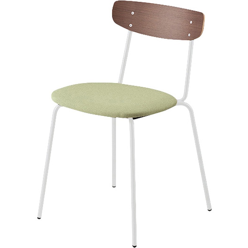 E395FSH-M16-TPS ミーティングチェアー ナイキ ピスタチオ色 サテンホワイト ダークウォールナット  E395FSH-M16-TPS