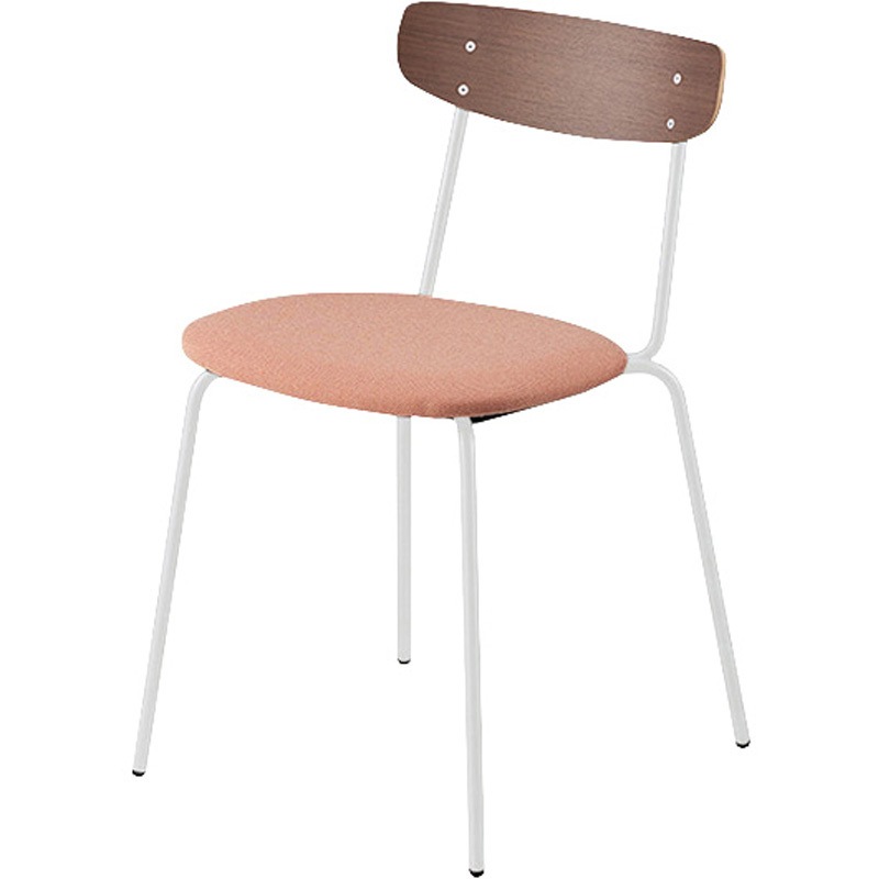 E395FSH-M16-SPI ミーティングチェアー ナイキ シェルピンク色 サテンホワイト ダークウォールナット  E395FSH-M16-SPI
