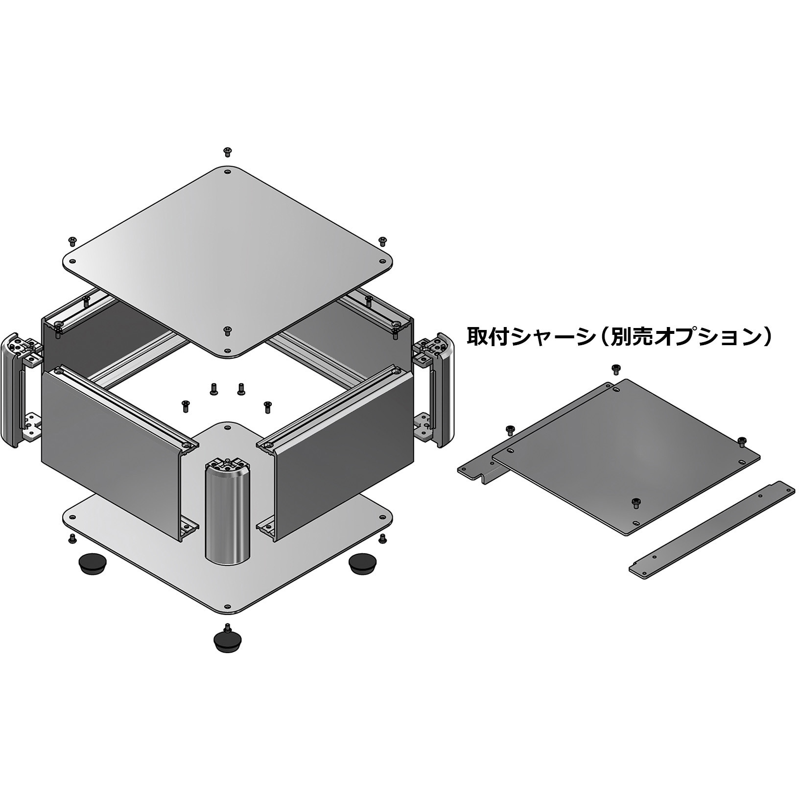ＡＵＸ８８-２５-２０Ｒ□／ＢＢ・ＢＸ・ＳＢ・ＳＳ アルミコントロールボックス（送料無料） AUX88-25-25AH-SB | アルミコントロールボックス AUXシリーズ | タカチ