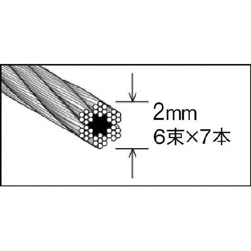 CWM-2S200 メッキ付ワイヤロープ TRUSCO 荷重35kg ロープ径2mm長さ200m - 【通販モノタロウ】