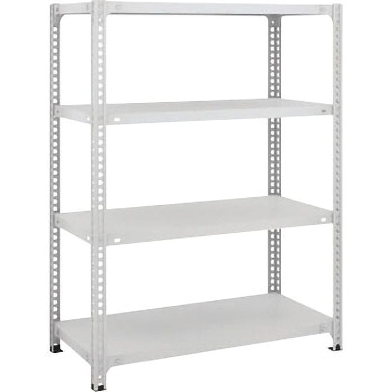 SBL-4334-W セミボルトレス軽量棚 TRUSCO ホワイト色 スチール 荷重100kg/段 4段 荷重100kg/段 高さ1205mm奥行312mm  SBL-4334-W