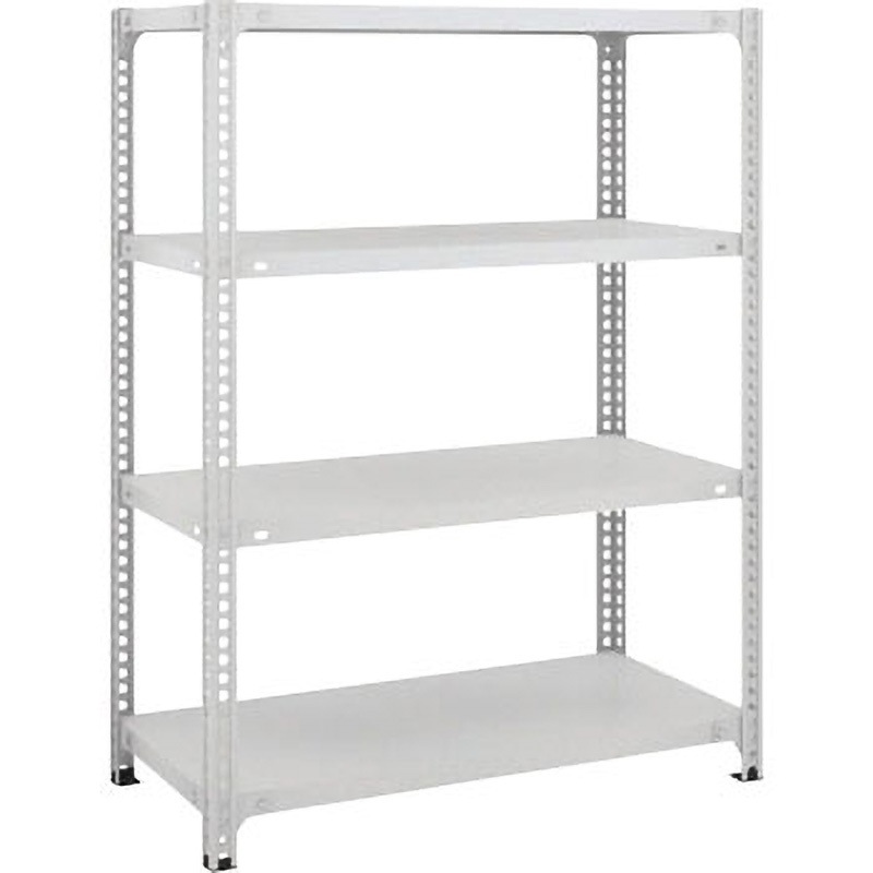 SBL-4634-W セミボルトレス軽量棚 TRUSCO ホワイト色 スチール 荷重100kg/段 4段 荷重120kg/段 高さ1205mm奥行312mm  SBL-4634-W