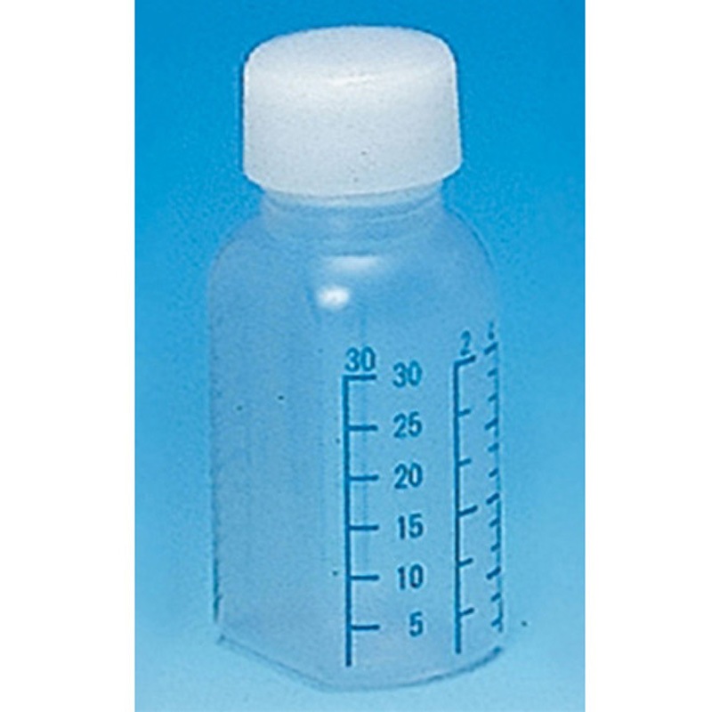 107010 プリント目盛瓶 青目盛 30mL 260本入 シンリョウ 幅36mm奥行27mm高さ72mm