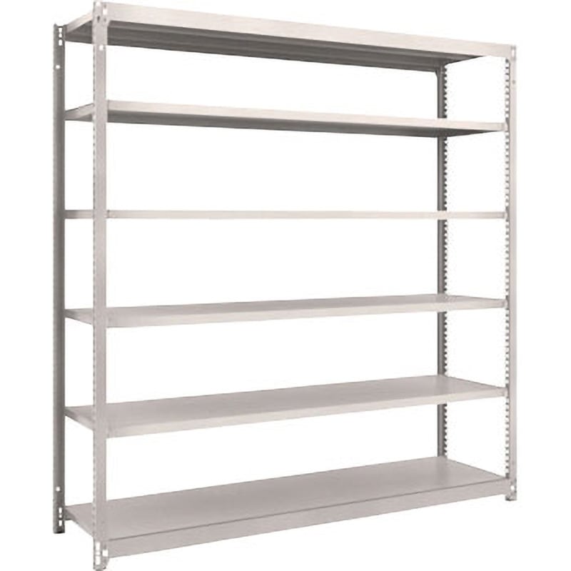 ばーさんページ M1.5-6646 軽中量ボルトレス棚M1.5型 高さ1800mm 単体型 TRUSCO グレー