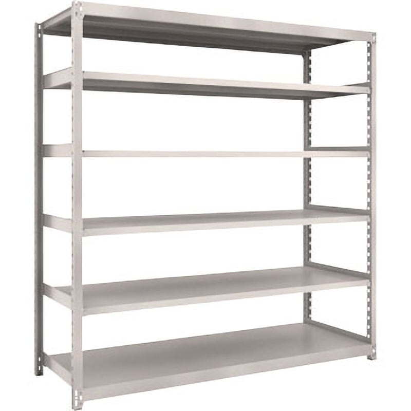 M2-6536 軽中量ボルトレス棚M2型 TRUSCO 単体型 スチール グレー色 6段 荷重1500kg 間口1502mm奥行309mm高さ1807mm  M2-6536