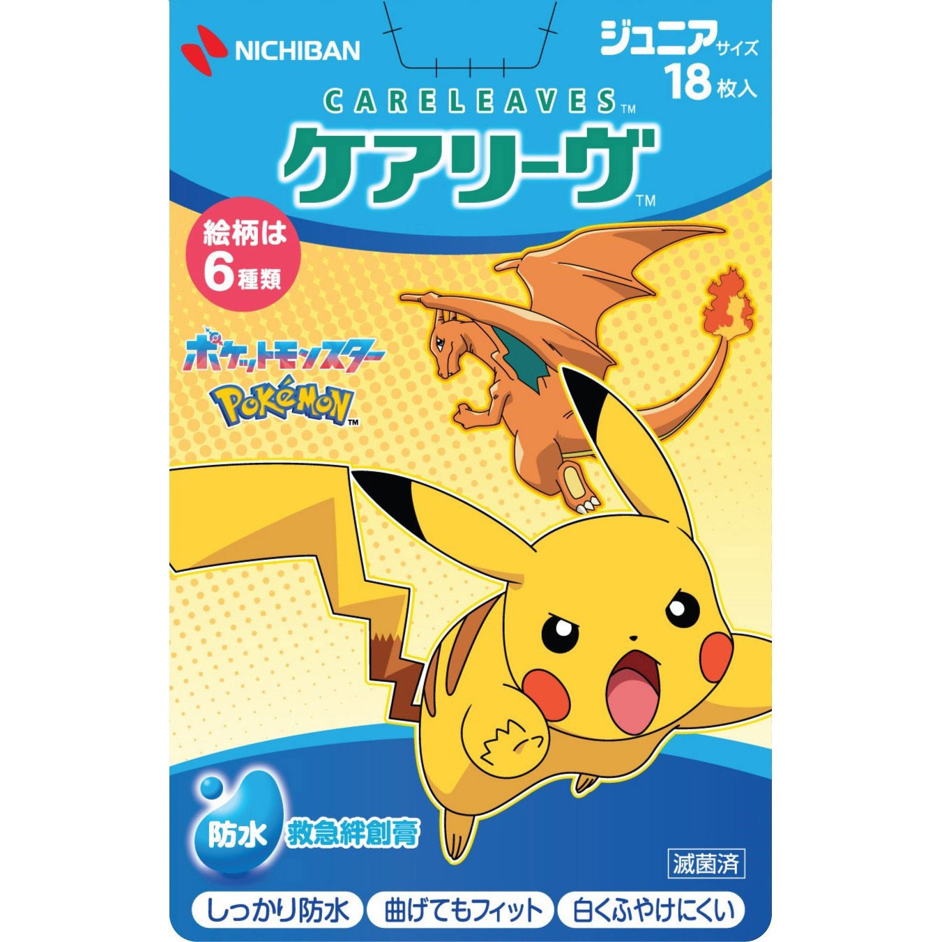 CLB18PKB ケアリーヴ ポケモン ジュニアサイズ ニチバン 1個(18枚