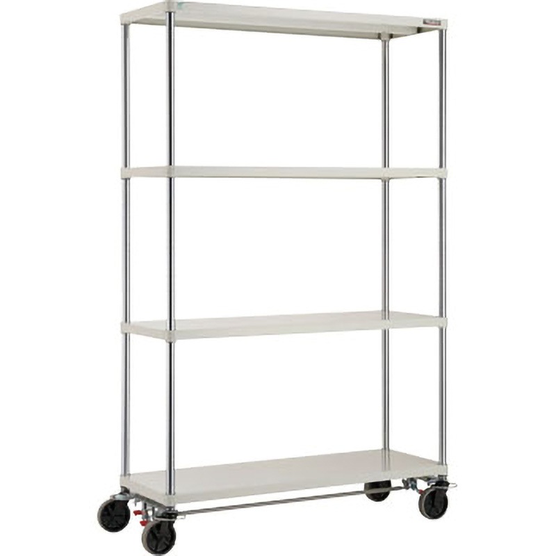 PER-6444-U125-B4-W フェニックスラック(ウレタン車輪付・ストッパー付) TRUSCO 棚段数4 幅1200mm  PER-6444-U125-B4-W
