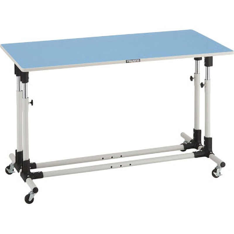 JMW-7560C 上下調節機能付作業台(キャスター付) TRUSCO ポリ化粧製天板 荷重100kg 間口750mm奥行600mm高さ700～950mm  JMW-7560C