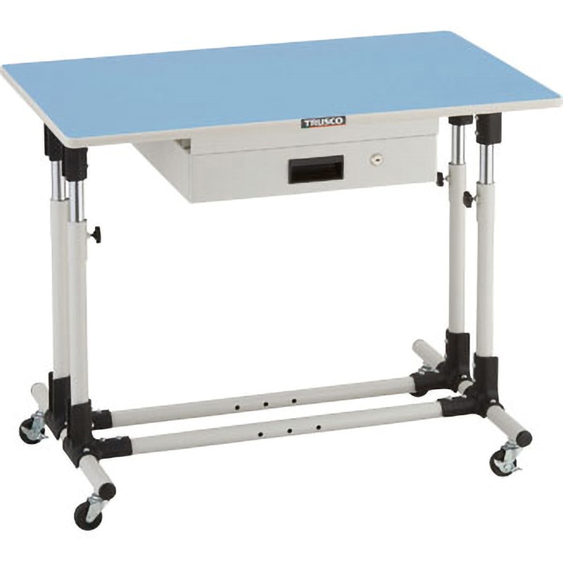 JMW-9060CUDK1 上下調節機能付作業台(キャスター付) TRUSCO ポリ化粧製天板 荷重100kg 間口900mm奥行600mm高さ700～950mm  JMW-9060CUDK1