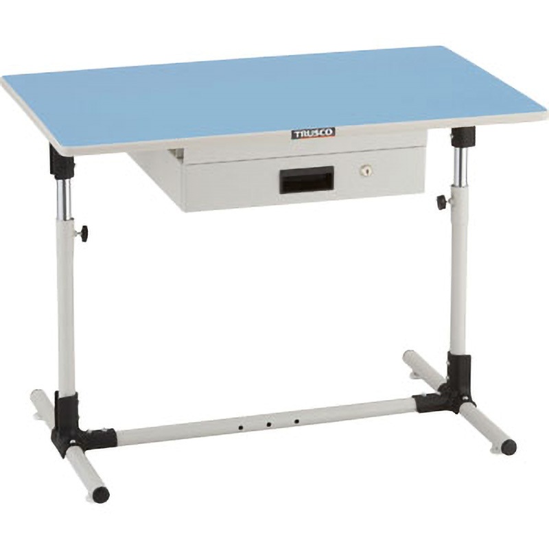 JM-7560UDK1 上下調節機能付作業台 TRUSCO ポリ化粧製天板 (アジャスター)樹脂製 荷重50kg 間口750mm奥行600mm高さ645～895mm  JM-7560UDK1