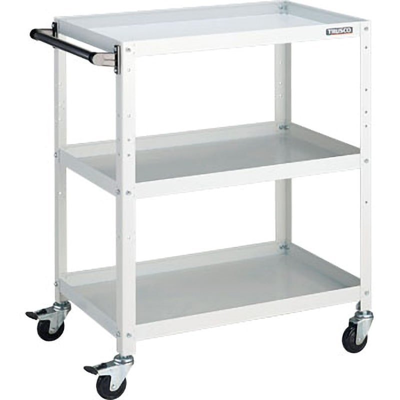 RBW-973H W ラビットワゴン TRUSCO 自在×4キャスター 引出しなし 3段 ホワイト色   RBW-973H W