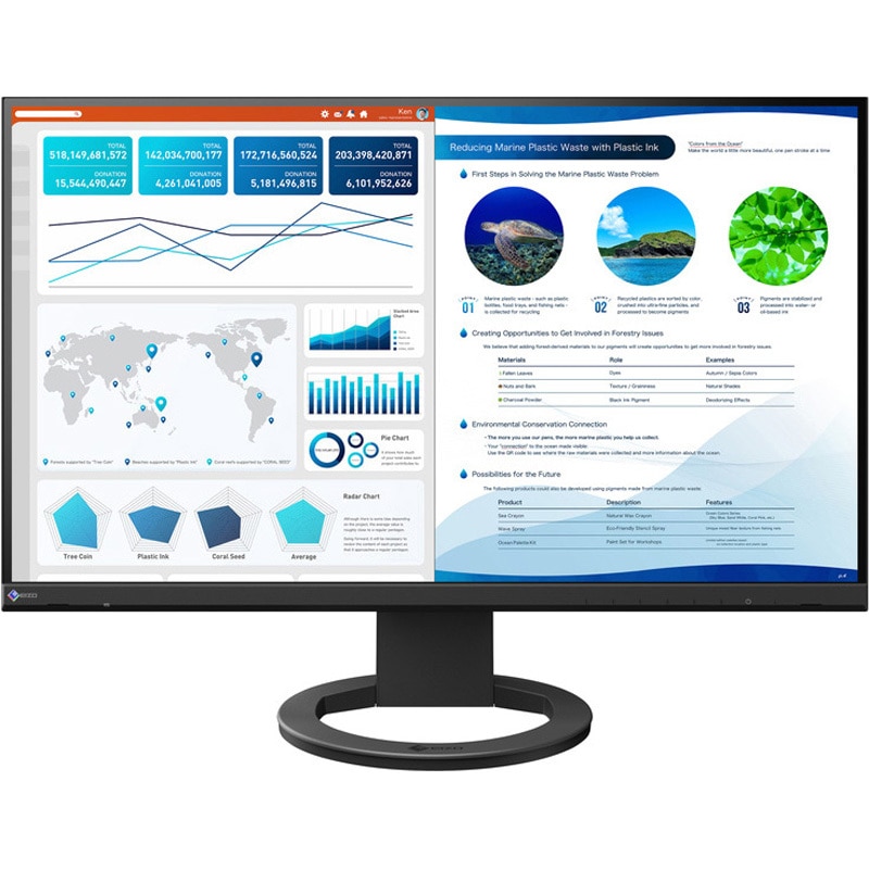 EV2740S-BK 液晶ディスプレイ 27型/3840×2160/ブラック EIZO スピーカーあり 1.0 W+1.0 W ノングレア ケーブルUSB Type-C(1.5 m)