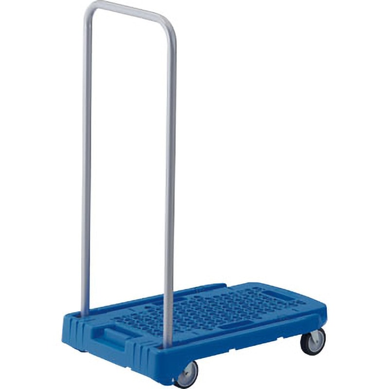 AC-1-B-S 樹脂製運搬車アクロキャリー TRUSCO 折りたたみハンドルタイプ 荷重100kg ストッパー付 ブルー色 荷台寸法600×390mm  AC-1-B-S