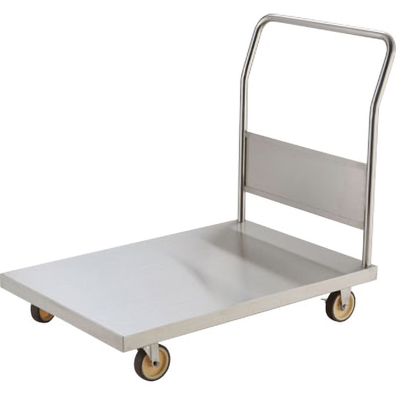 AS-3-100NU オールステンレス台車(ナイロンウレタン車輪) TRUSCO 固定ハンドルタイプ 荷重200kg 荷台寸法800×450mm  AS-3-100NU