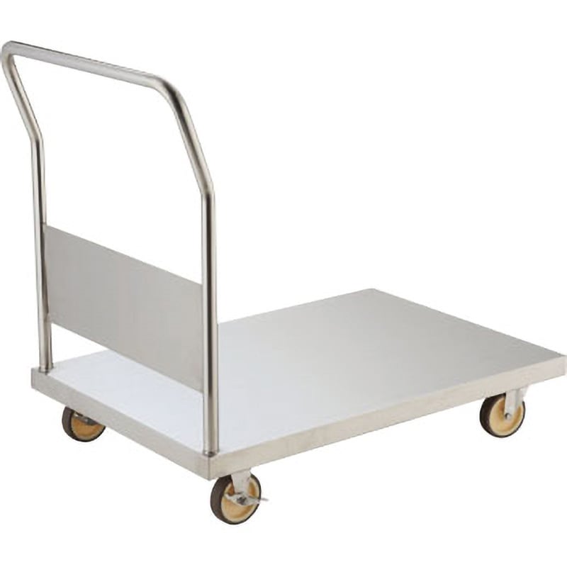 AS-3B-100NU-S オールステンレス台車(コーナーC付・ナイロンウレタン車輪) TRUSCO 固定ハンドルタイプ 荷重200kg 荷台寸法800×450mm  AS-3B-100NU-S