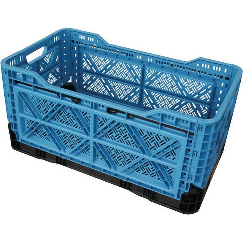 TR-MPB90-B 折りたたみメッシュコンテナ TRUSCO ブルー色 容量84L フタのなし 外寸(幅×奥行×高さ)730×420×350mm 1個 TR-MPB90-B