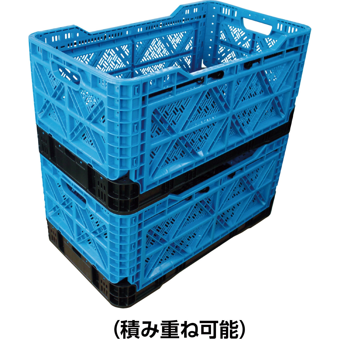 TR-MPB90-B 折りたたみメッシュコンテナ TRUSCO ブルー色 容量84L フタ