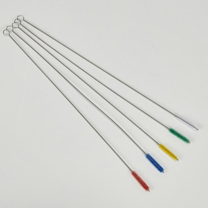 （まとめ）TRUSCO 小径パイプブラシロングタイプ 8mm HACCP対応 レッド TLPB-8-R 1本〔×5セット〕