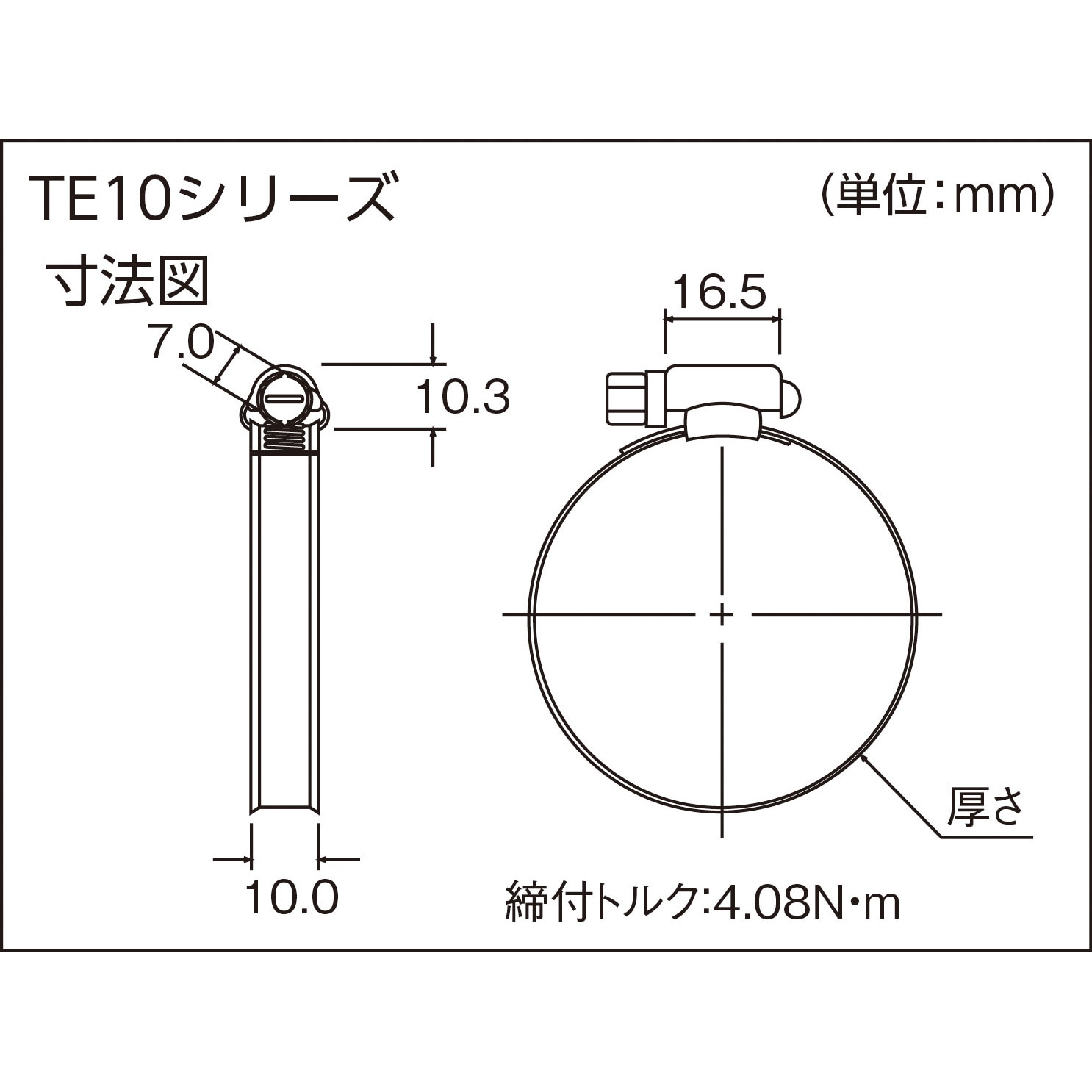TE10-16 ホースバンド 傷防止10mmタイプ(オールステンレス) TRUSCO