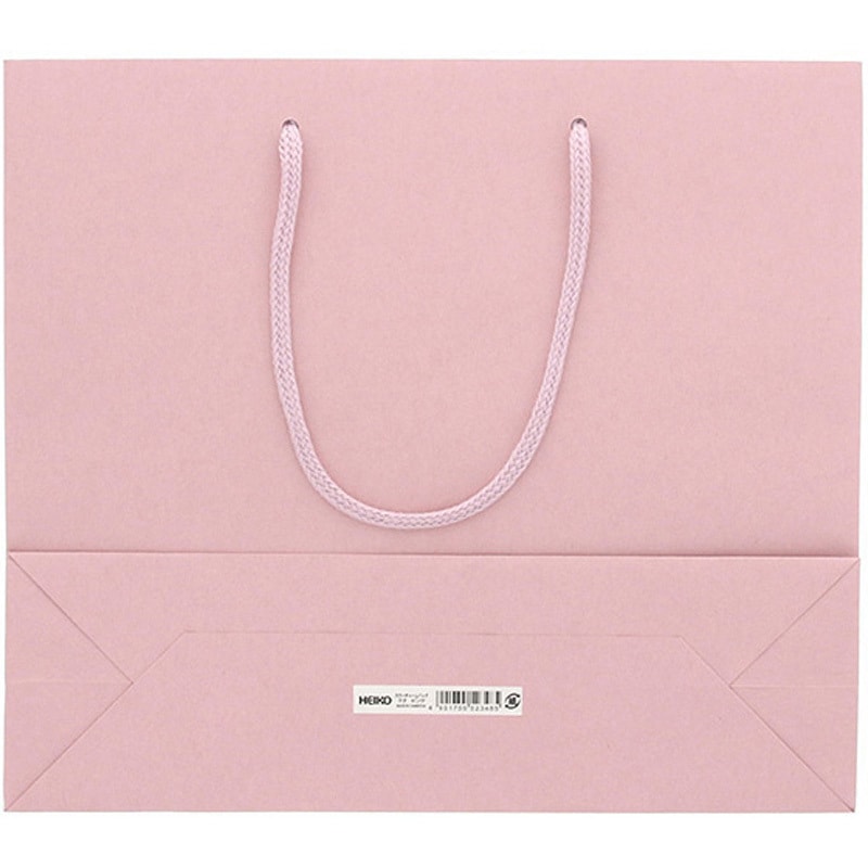 005320121 手提げ紙袋 カラーチャームバッグ HEIKO ピンク色 幅330mm