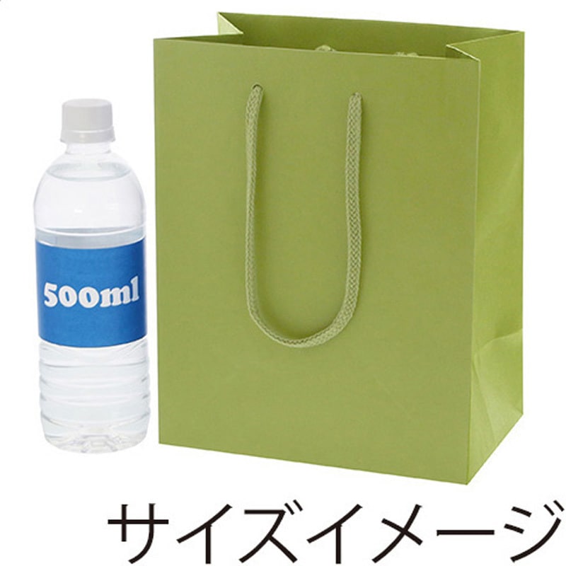 005330108 手提げ紙袋 カラーチャームバッグ HEIKO ヒワ色 幅