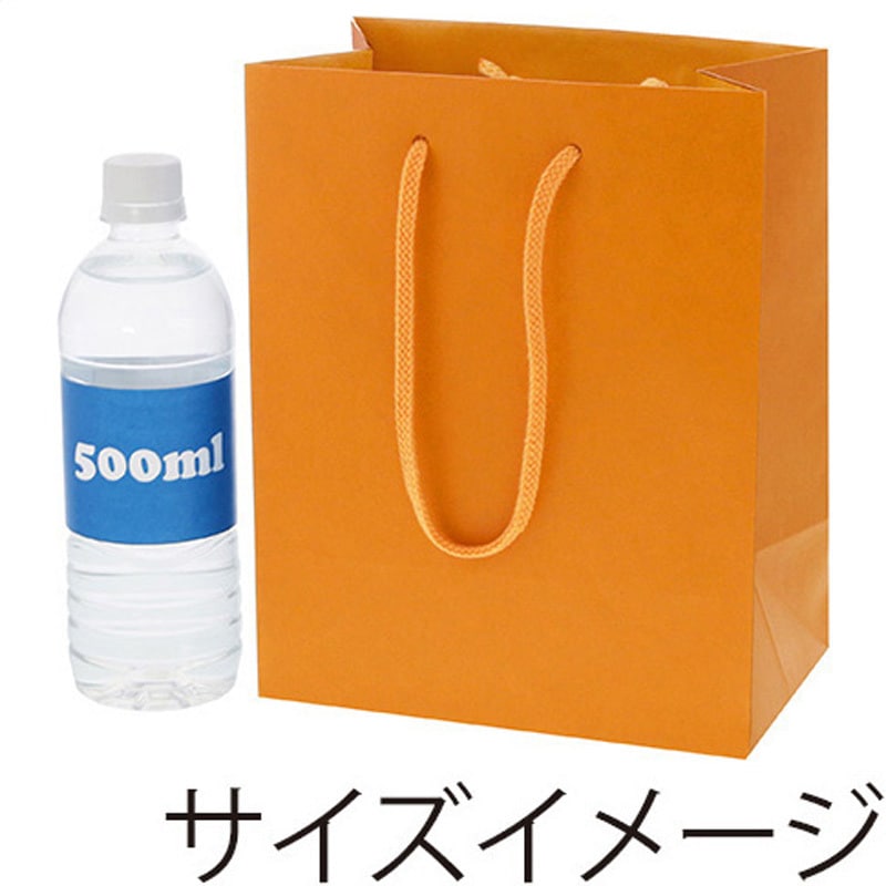 005330110 手提げ紙袋 カラーチャームバッグ HEIKO オレンジ色 幅200mm