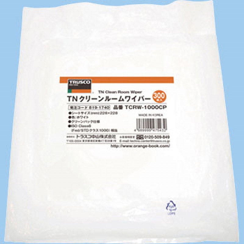 TCRW-1000CP TNクリーンルームワイパー1000 1セット(300枚) TRUSCO 【通販モノタロウ】