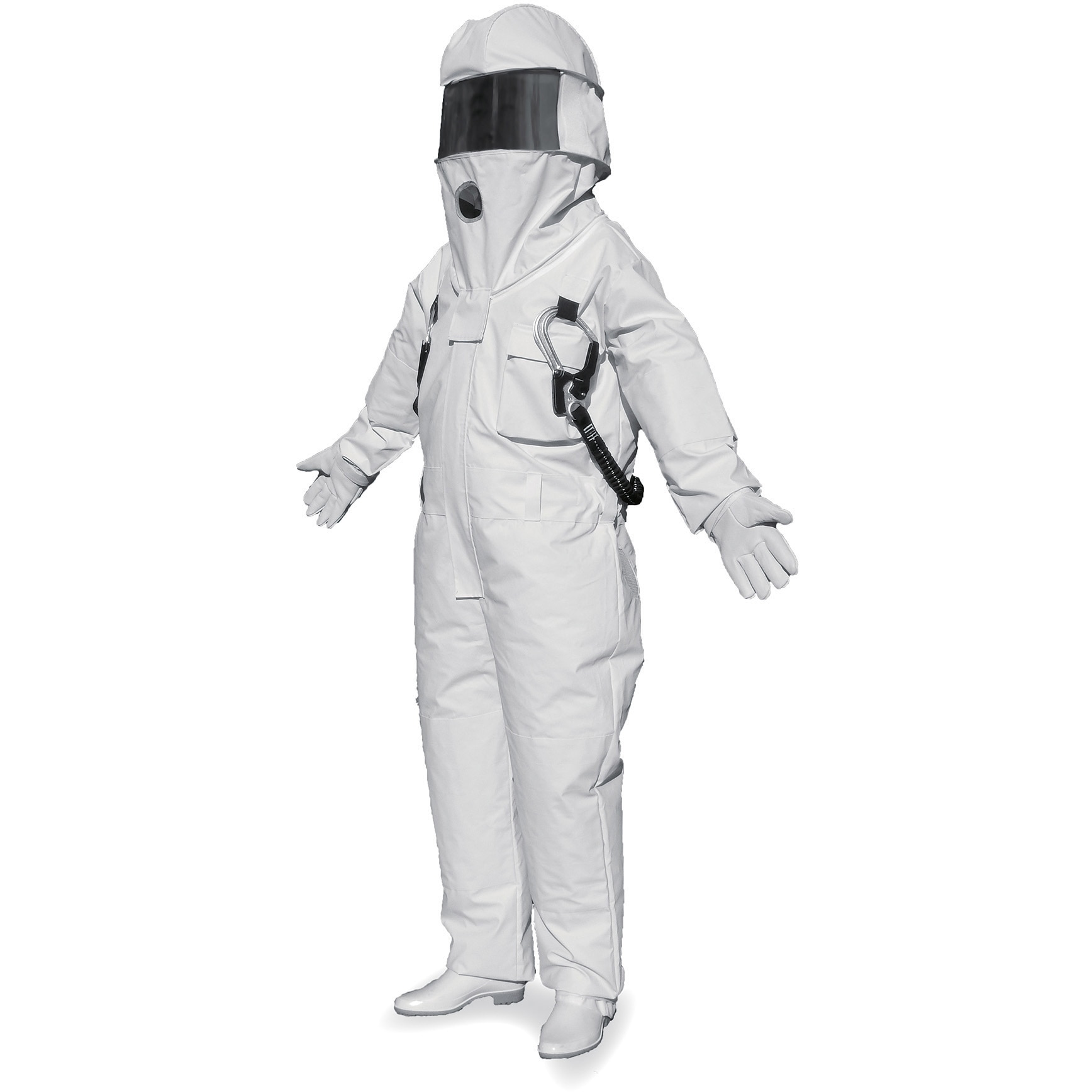 375909 冷却ファン付き蜂防護服(手袋セット) フルハーネス対応タイプ 日本緑十字社 ホワイト色