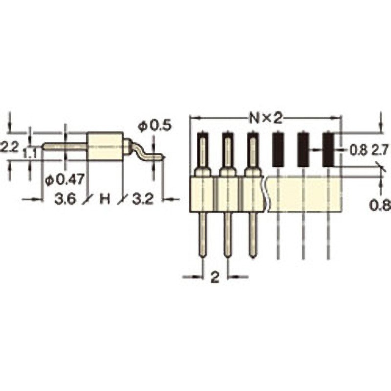 PRL-210284-10TC LCP製品 ピンヘッダー / PRL-20(T〇) ピン(丸ピン