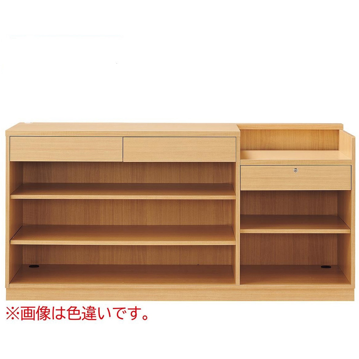 2412-6013 レジカウンター 切り欠きタイプ 幅180cm ラスティック柄 1台 ストア・エキスプレス 【通販モノタロウ】