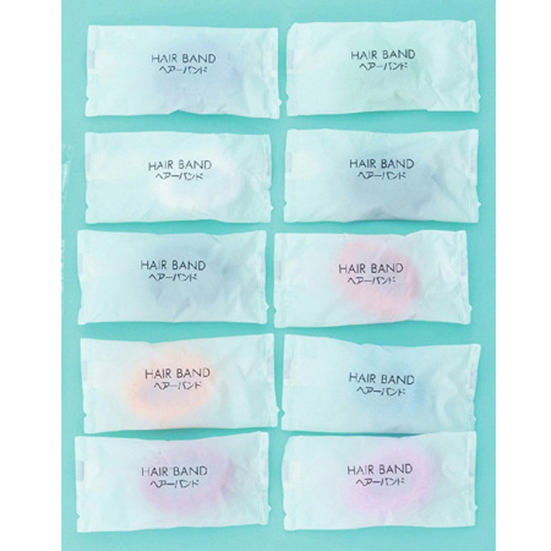 7664007 ヘアバンド 10色アソート マット白袋入 1箱 4000個入 1箱(4000個) VC工業 【通販モノタロウ】