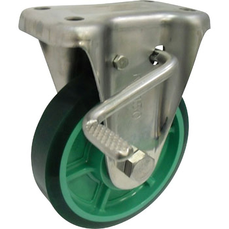 PNUKABZ75 樹脂製ウレタンゴム車輪ステンレス製固定車ストッパー付 ヨドノ 車輪径75mm  PNUKABZ75