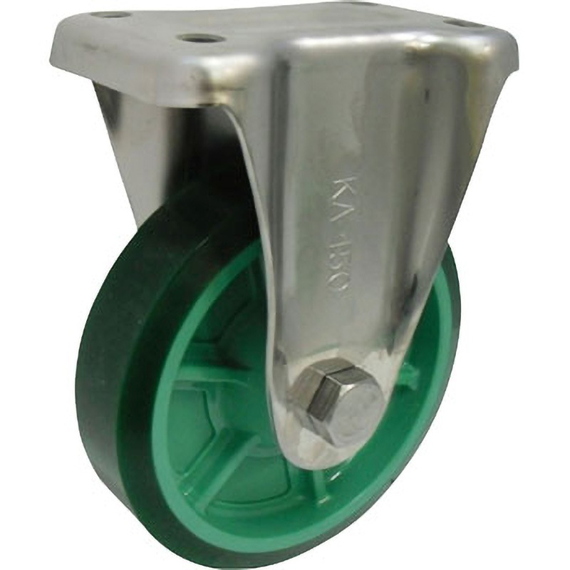 PNUAKA100 樹脂製ウレタンゴム車輪ステンレス製固定車付 ヨドノ 車輪径100mm