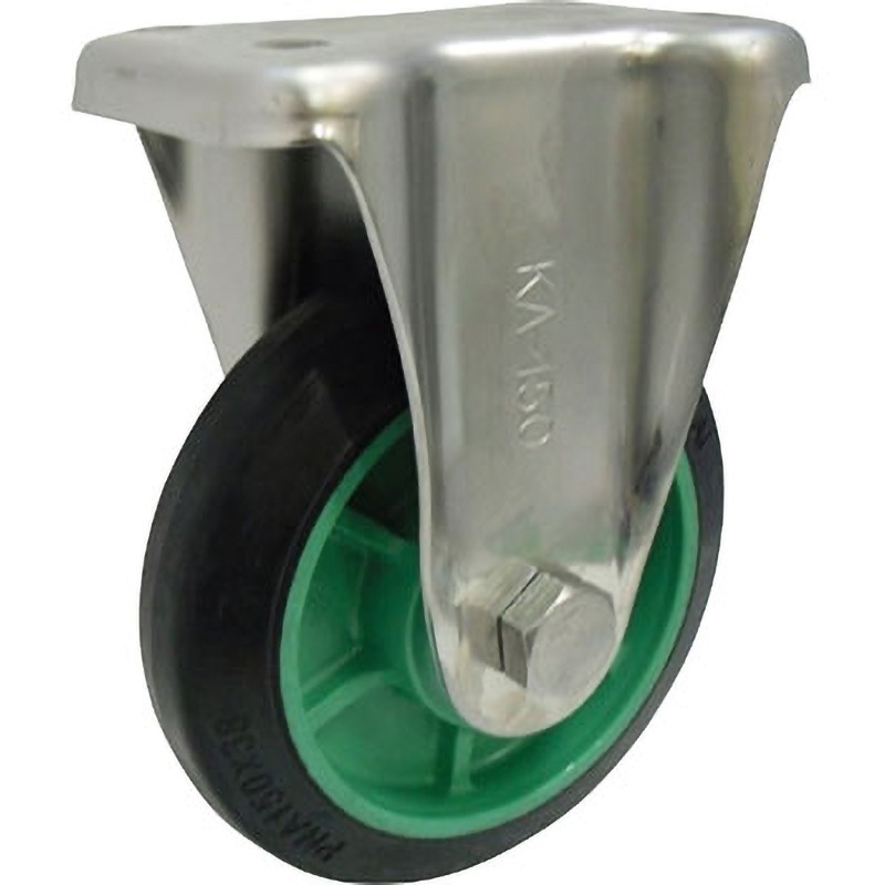 PNAKA200 樹脂製ゴム車輪ステンレス製固定車付 ヨドノ 車輪径200mm