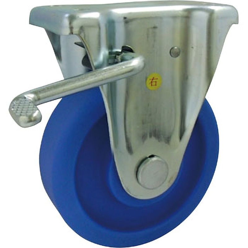 MCVB-KB100 MCナイロン車輪(ベアリング入)プレス製固定金具ストッパー付 ヨドノ 車輪径100mm