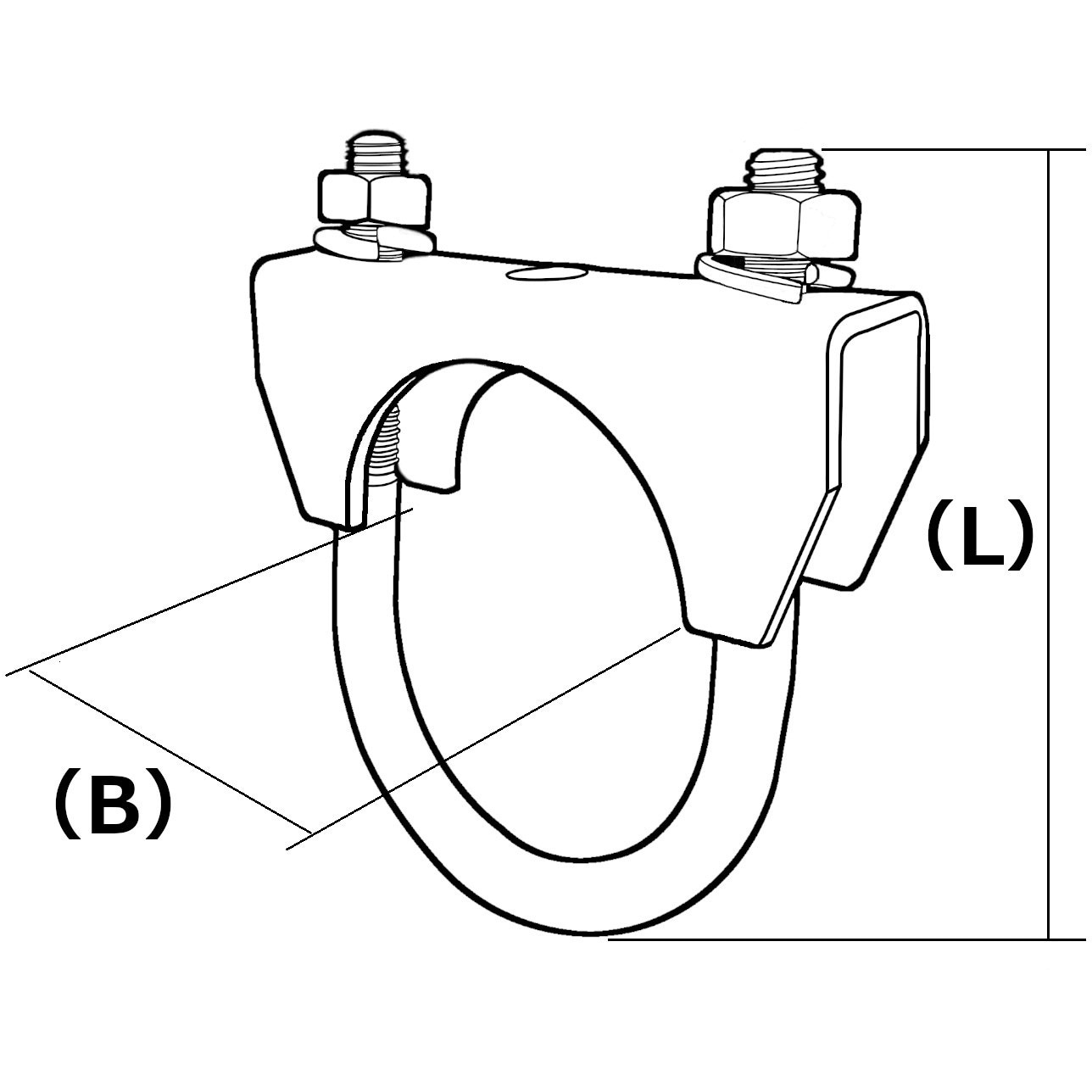 96-035 U型クランプ(ステンレス製) YSK(山脇産業) 適合パイプ径34.0
