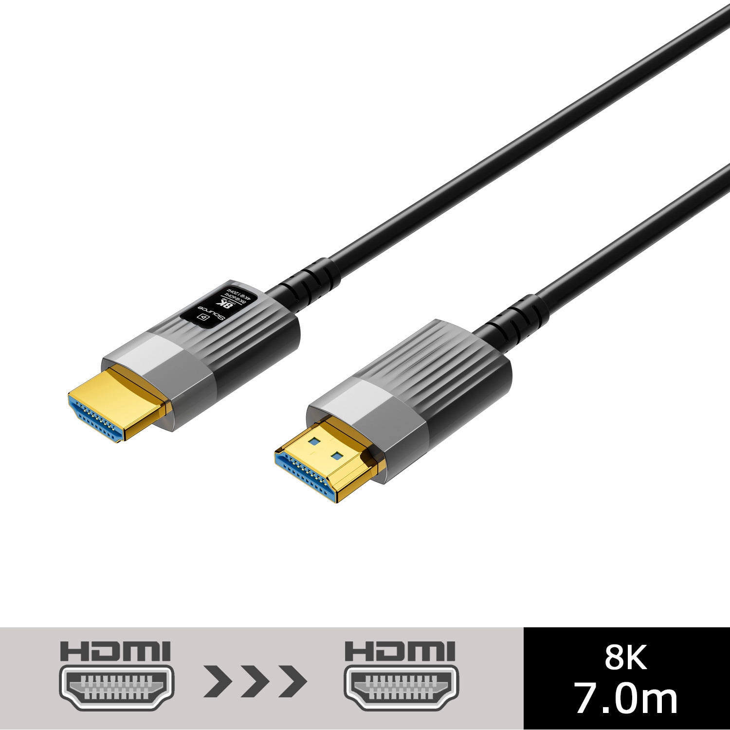 VV-HDMI070AA-8UHAOC-SV 光ファイバー HDMIケーブル  8K(60Hz) 4K(30/60/120Hz) 1980x1080 (60Hz) v1.0-2.1の機器に対応 Vodaview ケーブル長7m   VV-HDMI070AA-8UHAOC-SV