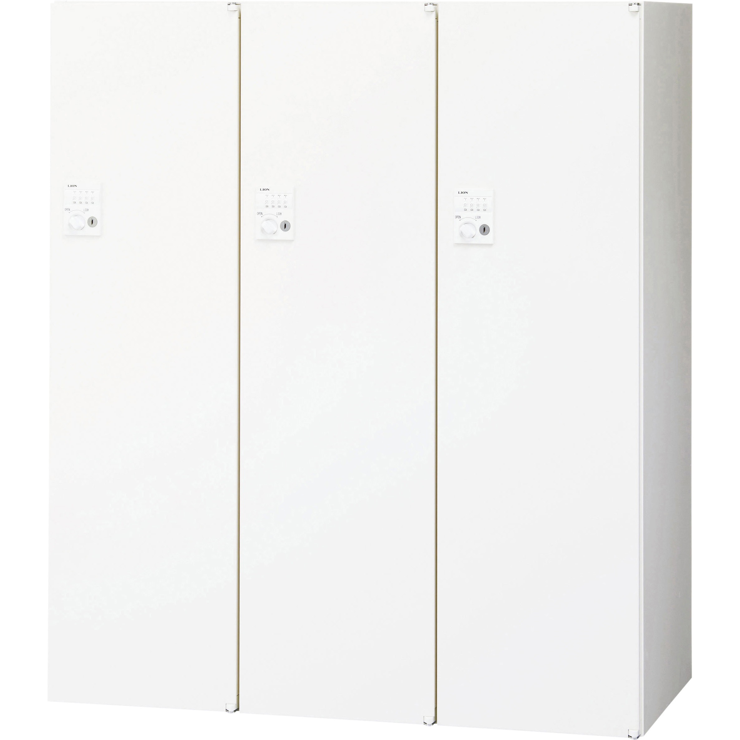 SV-113VLD-W オフィスユニット LION (ライオン事務器) ホワイト色 種別ロッカー型(3人用)・ダイヤル錠 幅900mm奥行450mm高さ1050mm  SV-113VLD-W