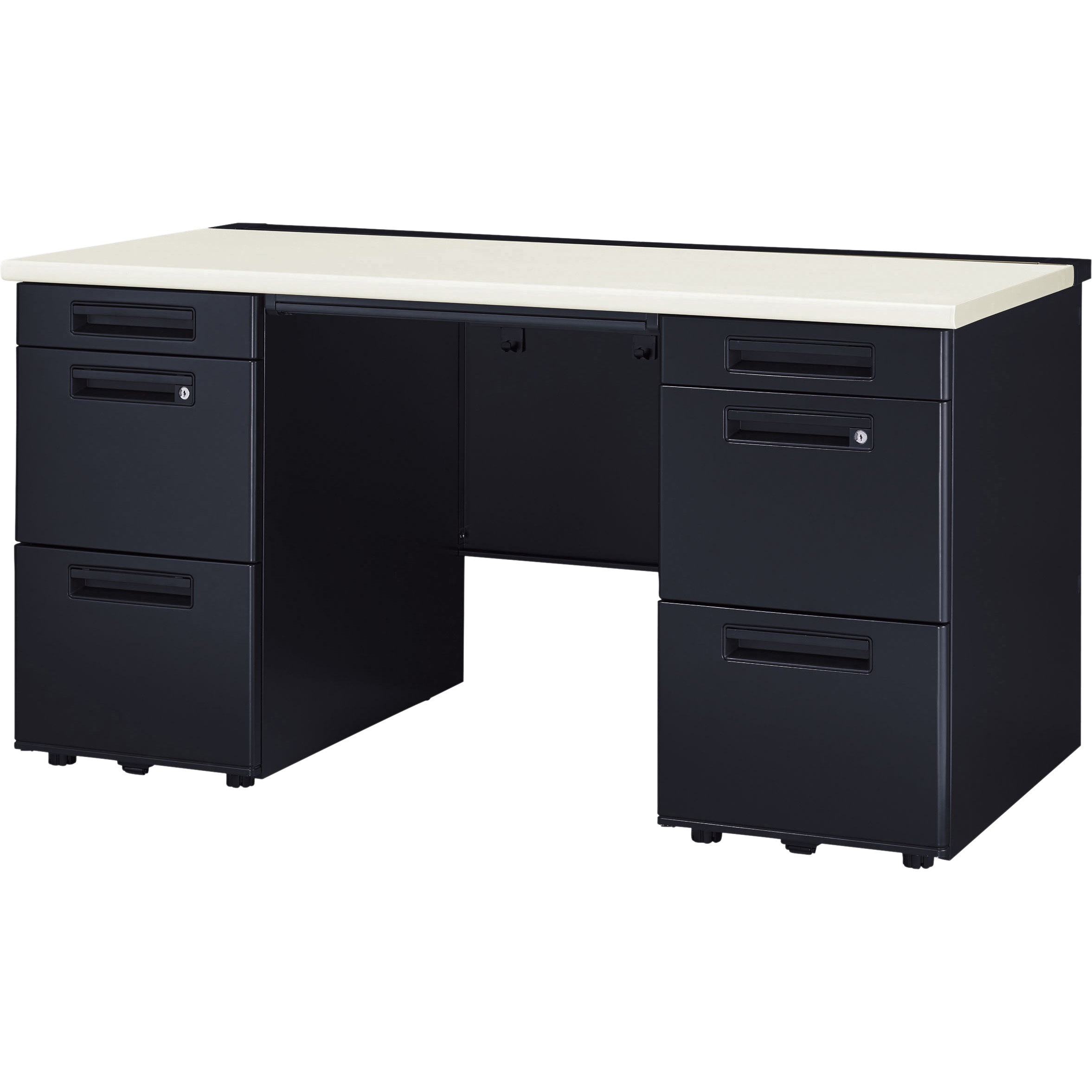 YDH-M147DLS-DD-PWK デスク LION (ライオン事務器) アジャスター付 幅1400mm奥行700mm高さ720mm  YDH-M147DLS-DD-PWK