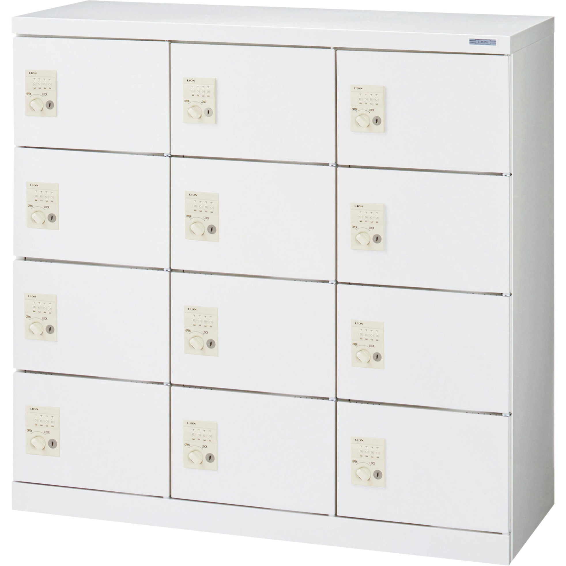 TM34-12D 多目的ロッカー LION (ライオン事務器) ホワイト色 人数12人用 ダイヤル錠   TM34-12D