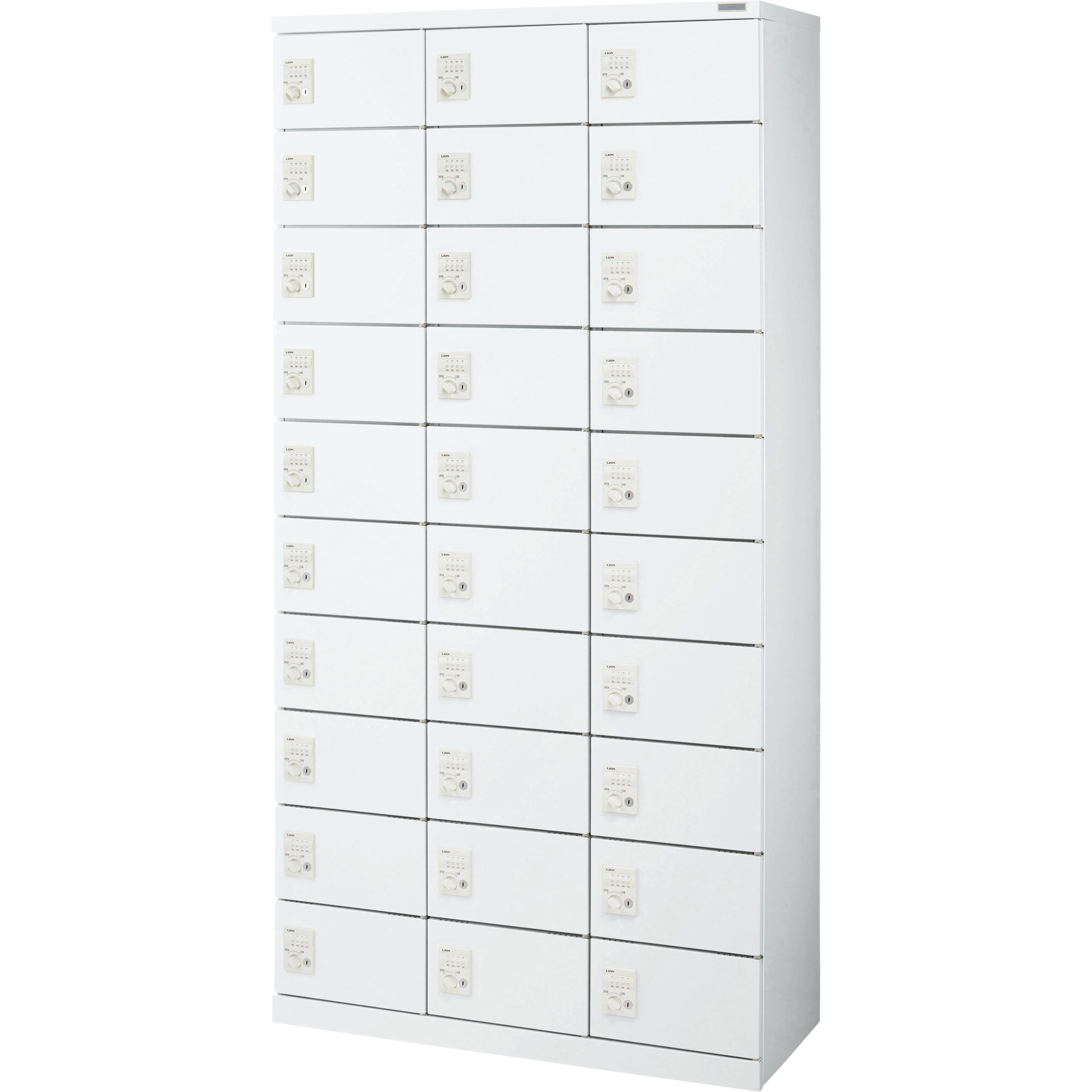 KB310-30HD シューズボックス LION (ライオン事務器) ダイヤル錠 種別3列10段30人用   KB310-30HD